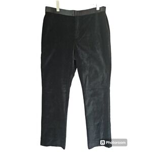 Lauren Ralph Lauren Velvet Straight Leg Flat Front Satin Waistband Pants Size 12